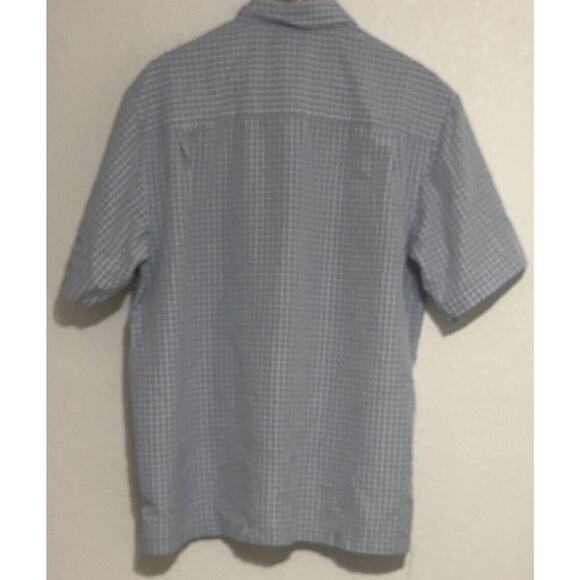 Michael Brandon Shirt Men's Large Blue White Plaid Short Sleeve Button Up One - Picture 3 of 3